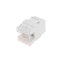 Модуль Keystone Jack RJ-45(8P8C), UTP неэкранированный, CAT 5e, тип 180 градусов, белый REXANT PRO | код 02-0060 | REXANT