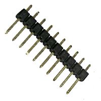 Штырь для плат 2.54 мм RUICHI PLS-10 (шаг 2.54 мм), 10 контактов | код 71051 | Ruichi