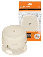 Коробка распаячная D90х43 мм инд. штрихкод сл. кость «Виви» TDM | код SQ1820-1329 | TDM