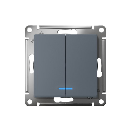 ATLASDESIGN 2-клавишный ВЫКЛЮЧАТЕЛЬ с подсветкой ,сх.5а, 10АХ, быстрозажимные клеммы, ГРИФЕЛЬ | код ATN000753S | Systeme Electric фото 2