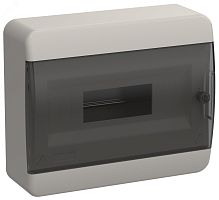 Корпус пластиковый ЩРН-П-12 IP41 черн. прозр. дверь TEKFOR | код TF5-KP12-N-12-41-K01-K03 | IEK