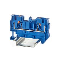 Клемма проходная, зажим push-in, 2 точки подключения, 4 кв.мм, синяя | код VPR-4-BU | DKC