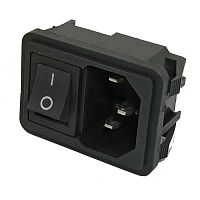 Разъём питания RUICHI AC-002 (чёрный), с выключателем | код 95717 | Ruichi