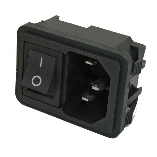 Разъём питания RUICHI AC-002 (чёрный), с выключателем | код 95717 | Ruichi