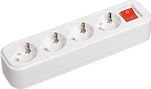 Колодка розеточная CLASSIC 4-местный, с выключателем, с заземлением, KYP11-16-04-00-ZK | код. KYP11-16-04-00-ZK | IEK