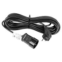 Удлинитель-шнур ПВС 3х0.75, 10 м, с/з, 6 А, 1300 Вт, IP44, черный REXANT | код 11-7089 | REXANT