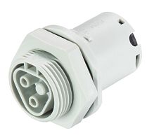Розеточный разъем в панель, М25, IP68(69k), 2 полюса, пружинная фиксация провода, номинальные характеристики: 250V, 20A, цвет: белый, серия RST Classic | код 96.021.1053.0 | Wieland