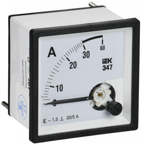 Амперметр Э47 30/5А кл. точн. 1,5 72х72мм IEK | код IPA10-6-0030-E | IEK