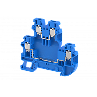 Клемма проходная винтовая 4 мм2, двухуровневая, на 4 подключения, синяя TQ4-2T-BLUE | код 1203020001 | Elmex