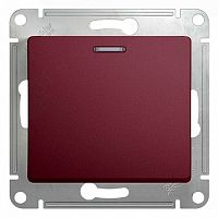 Выключатель 1-клавишный GLOSSA, с подсветкой, скрытый монтаж, баклажановый | код. GSL001113 | Schneider Electric