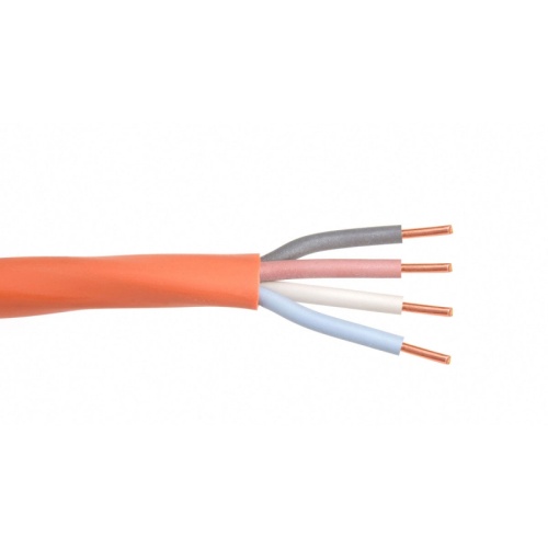 Кабель монтажный огнестойкий ТЕХНОКАБЕЛЬ-НН КПСнг(А)-FRLS-2х2х0,75, медный, неэкранированный, с низким дымо и газовыделением, 50 м, оранжевый | код КПСнг(А)-FRLS-2х2х0,75/50 | ТЕХНОКАБЕЛЬ-НН