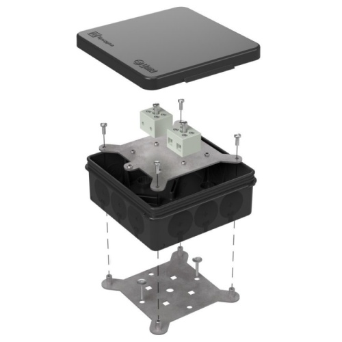 Коробка огнестойкая для о/п двухкомпонентная 60-0303-9005-FR6.0-4 Е15-Е120 RAL9005 100х100х40 (16 шт/кор) Промрукав | код 60-0303-9005-FR6.0-4 | ПРОМРУКАВ