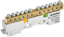 TEKFOR Шина PE земля неизолированная на универсальном держателе 6х9-12-Ж IEK | код TF-NN10-12-DL-K05 | IEK