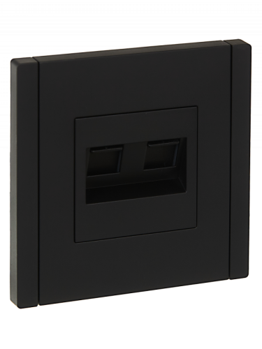 FORTE&PIANO Роз. комп. 2-ая RJ45 кат.6 FP134 чер. IEK | код FP-K20-2-K02 | IEK