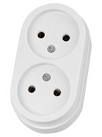 Розетка двойная 2П открытой установки IP20 10А белая Ретро TDM | код SQ1806-0529 | TDM