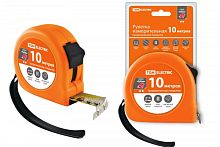 Рулетка, длина 10 м, стальная лента, ширина 25 мм, прорезиненное покрытие, магнит, Рубин TDM | код SQ1018-0108 | TDM