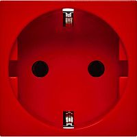 Розетка с заземлением - винтовые зажимы - без шторок 16А 250В - 90°- 2 модуля - красный | код 4525046 | Legrand