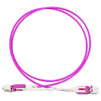 Патч-корд оптический дуплексный, LC-LC, для панелей высокой плотности, OM4, LSZH, 1.0 м, розовый | код LAN-2LC-2LC/OM4H-1.0 | LANMASTER