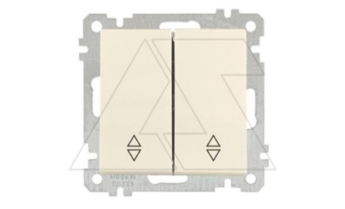 21 - Переключатель двухклавишный, пруж. зажимы, сл.кость | код 2100-404-0102 | Mutlusan