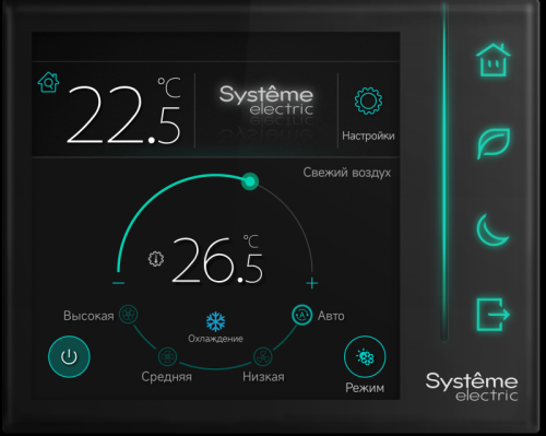 Комнатный контроллер Comf, СЖКЭ 2?RS-485 Modbus ~220В | код RCFC | Systeme Electric