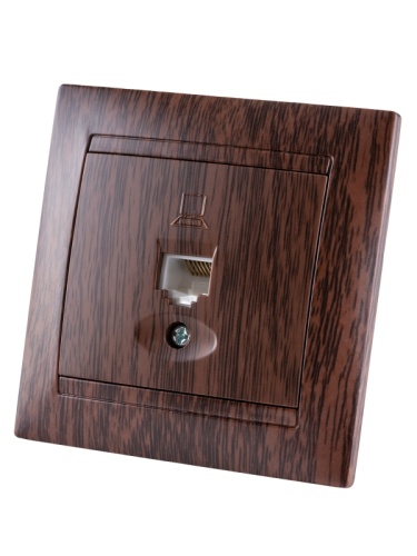 Розетка компьютерная RJ45 венге Лама TDM | код SQ1815-0416 | TDM