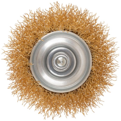 Щетка для дрели, Чашка, латунированная витая проволока 0,3 мм, 65 мм, блистер, Profi | код 82-911 | FIT фото 5