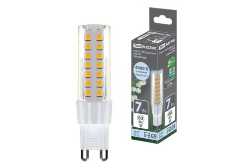 Лампа светодиодная G9-7 Вт-230 В-4000 К, SMD, 17,5x65,5 мм TDM | код SQ0340-0226 | TDM Лампа светодиодная G9-7 Вт-230 В-4000 К, SMD, 17,5x65,5 мм TDM | код SQ0340-0226 | TDM