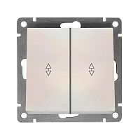 Афина выключатель проходной двухклавишный , с/у, 10А, 220В, механизм жемчуг (еврослот) | код A0026-OBr | Universal