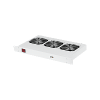 Полка вентиляторная TLK, 19, 1U, 3 вентилятора, Г260мм, без шнура питания, серая | код TLK-VP3-GY | TLK