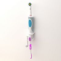 Держатель для хранения электрических зубных щеток и насадок, монтаж без сверления, белый REXANT | код 38-0716 | REXANT