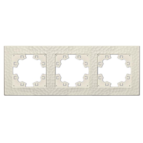 Рамка фактурная 3 поста универсальная UNIVersal Афина слоновая кость (ivory) (еврослот) | код A10045-I | Universal Рамка фактурная 3 поста универсальная UNIVersal Афина слоновая кость (ivory) (еврослот) | код A10045-I | Universal