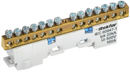 TEKFOR Шина N ноль изолированная на универсальном держателе 6х9-14-С IEK | код TF-NN10-14-KL-K07 | IEK TEKFOR Шина N ноль изолированная на универсальном держателе 6х9-14-С IEK | код TF-NN10-14-KL-K07 | IEK