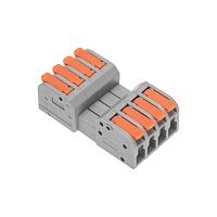 Клемма СМК 222-424R проходная разъемная 4 полюса серая 0,2-2,5/4мм? (20 шт/уп) REXANT | код 07-5264 | REXANT