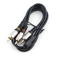 Кабель аудио Cablexpert CCAB-02-35M2RM-1MB. 3.5 джек(M)/2х RCA (M), черный, 1м, блистер | код CCAB-02-35M2RM-1MB | Cablexpert