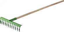 Грабли стальные 430x100x1500 мм, 14 витых зубьев, деревянный черенок | код 421900-14 | РОСТОК