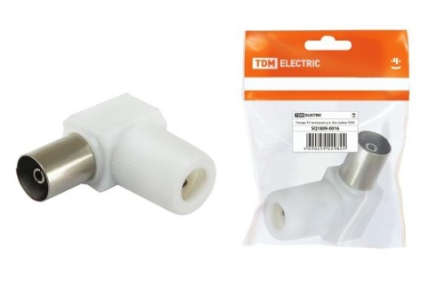 Гнездо TV антенное угл. белое без пайки, инд. упаковка TDM | код SQ1809-0016 | TDM Гнездо TV антенное угл. белое без пайки, инд. упаковка TDM | код SQ1809-0016 | TDM