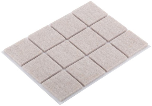 Подкладка для мебели самоклеющиеся квадратные 25х25мм войлок (уп.12шт) FIT 67531 фото 2 Подкладка для мебели самоклеющиеся квадратные 25х25мм войлок (уп.12шт) FIT 67531 фото 2