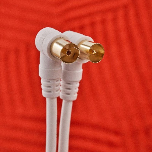 Шнур ТВ гнездо - ТВ штекер, угловой, длина 1,5 метра, белый, | код 18-0022 | REXANT фото 2 Шнур ТВ гнездо - ТВ штекер, угловой, длина 1,5 метра, белый, | код 18-0022 | REXANT фото 2