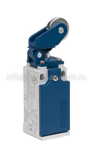 Выключатель концевой быстрого переключения угловой 1-но направленный с пластмассовой консолью и упором с металлическим роликом Ф22мм (1НО+1НЗ), L5K13MIM211 | код L5K13MIM211 | EMAS