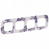 Рамка 4 поста VALENA ALLURE, флора | код. 754364 | Legrand