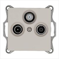 Розетка TV+FM+SAT9.5 мм оконечная с накладкой, цвет Тауп | код G6206T | Jasmart