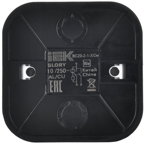 GLORY Выключатель 2-клавишный для открытой установки с индикацией 10А ВС20-2-1-ХСм сталь матовый IEK | код EVH21-K46M-10 | IEK фото 4