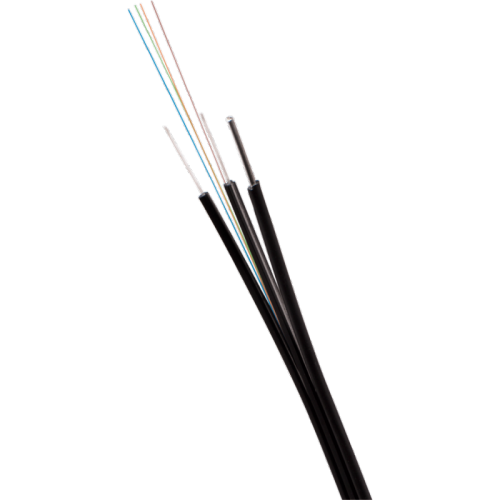 ВО кабель универсальный FTTH Drop с тросом, плоский, FRP, LSZH, 4 волокна, SM G657, черный | код LAN-OFC-FUF4-S7-LS-T | LANMASTER