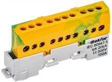 TEKFOR Шина PE земля изолированная на универсальном держателе 6х9-10-ЖЗ IEK | код TF-NN10-10-KL-K52 | IEK
