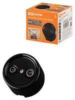 Розетка TV+R проходная черная «Болонь» TDM | код SQ1820-0256 | TDM