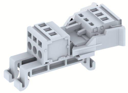 Разъем на 3 полюса штепсельного типа, монтаж на DIN-рейку TS 35, шаг 5,08 мм DPSC5.08WF-3W(G) | код 2302030300 | Elmex