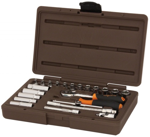 911423 Набор головок торцевых с аксессуарами 1/4DR, 4-13 мм, 23 предмета | код 911423 | Ombra 911423 Набор головок торцевых с аксессуарами 1/4DR, 4-13 мм, 23 предмета | код 911423 | Ombra