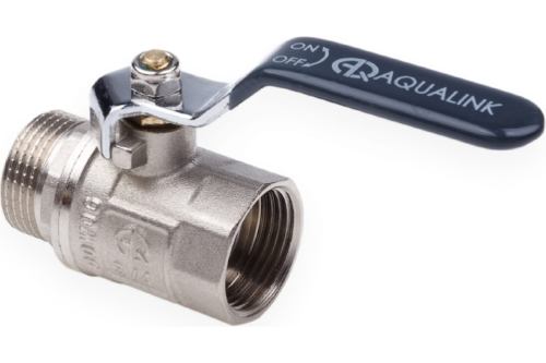 Кран шаровой ВН 1/2 ручка никелированный | код 1149 | AQUALINK Кран шаровой ВН 1/2 ручка никелированный | код 1149 | AQUALINK