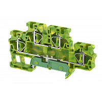 Клемма заземления пружинная 4 мм2, двухуровневая, на 4 подключения SGQ4-2T | код 2103100000 | Elmex