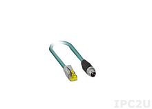Кабель CBL-M12XMM8PRJ45-BK-100-IP67 1-meter A-coded M12-to-RJ45 Cat-5E UTP Gigabit Ethernet cable, 8-pin male M12 connector, IP67-rated | код 00-06101212 | MOXA